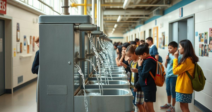 Bebedouro industrial para escola &eacute; essencial para sa&uacute;de e bem-estar dos alunos