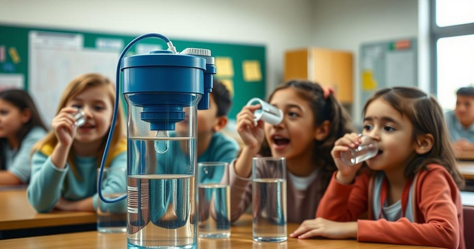Filtro de &aacute;gua para escola melhora a sa&uacute;de e hidrata&ccedil;&atilde;o dos alunos